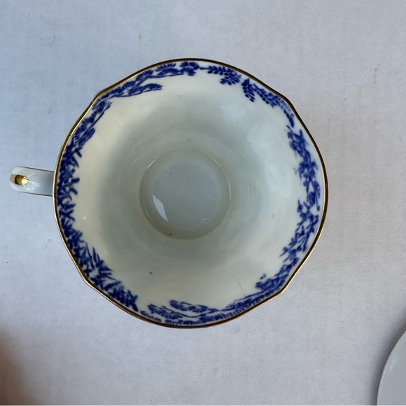 Royal Crown Derby Tea Cup & Saucer Vintage Mikado England Blue & White Gold Rim - Picture 8 of 14